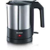 Severin WK 3364 Wasserkocher, Edelstahl-gebürstet-schwarz / 1.5 Liter / 1800 W